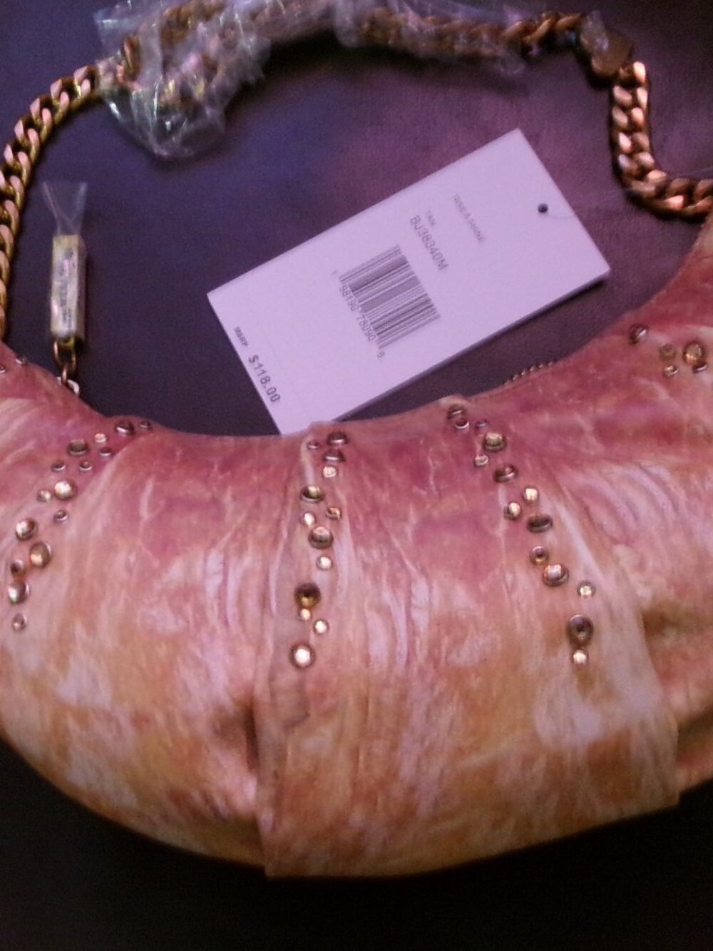 NWT Betsey Johnson Croissant Novelty Rise & Shine Croissant Chain Shoulder Bag